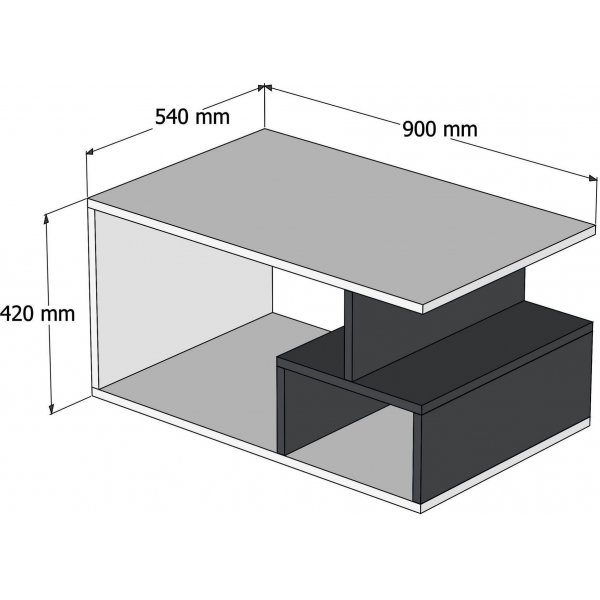 Arte sohvapöytä 90 x 42 cm - Tumma pähkinä/musta marmori Arte sohvapöytä 90 x 42 cm - Tumma pähkinä/musta marmori