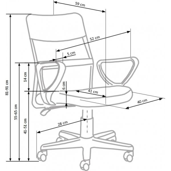 Matthias-toimistotuoli - Vaaleanpunainen/musta Matthias-toimistotuoli - Vaaleanpunainen/musta