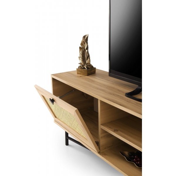 Begonya mediapenkki 180 cm - tammi/musta