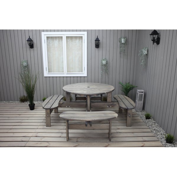 Ronda kalusteryhmä - Puutarhapenkki & pöytä yhdessä - Harmaa + Huonekalujen tahranpoistoaine Ronda kalusteryhmä - Puutarhapenkki & pöytä yhdessä - Harmaa + Huonekalujen tahranpoistoaine