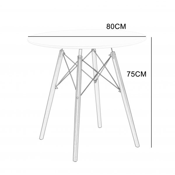 Vilgot pyöreä ruokapöytä Ø80 cm - Valkoinen / Tummanruskea Vilgot pyöreä ruokapöytä Ø80 cm - Valkoinen / Tummanruskea