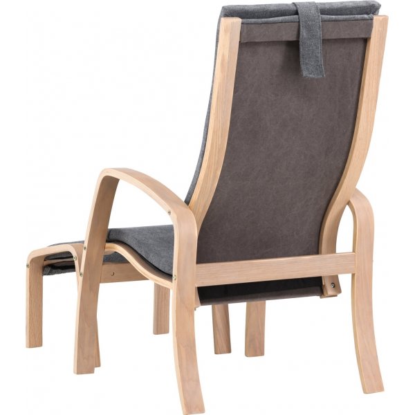 Grötö lepotuoli - Tummanharmaa/valkittu Grötö lepotuoli - Tummanharmaa/valkittu