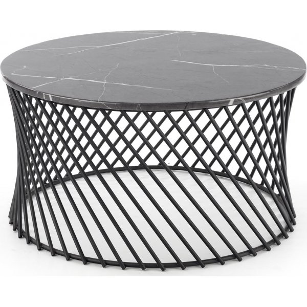 Kapitol sohvapöytä Ø80 cm - Harmaa marmori/musta Kapitol sohvapöytä Ø80 cm - Harmaa marmori/musta