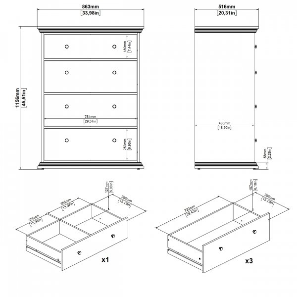 North-lipasto, jossa 4 laatikkoa - Mattamusta