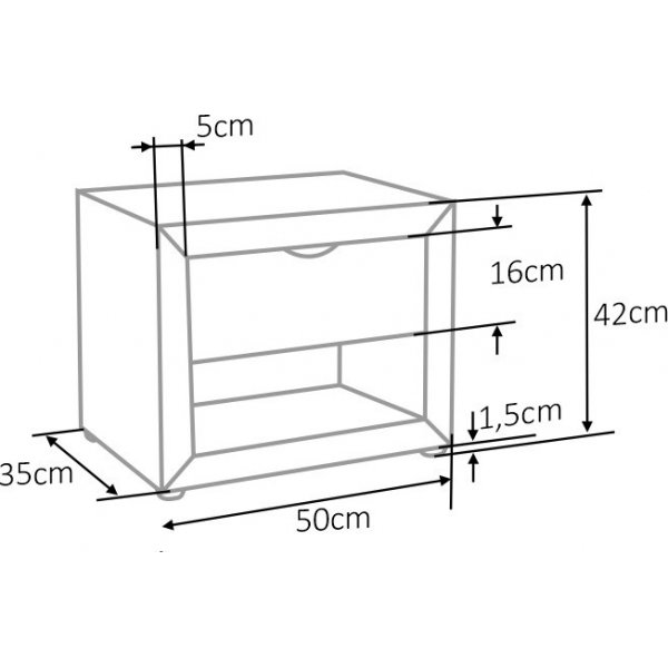 Eton 1 yöpöytä - Harmaa sametti Eton 1 yöpöytä - Harmaa sametti