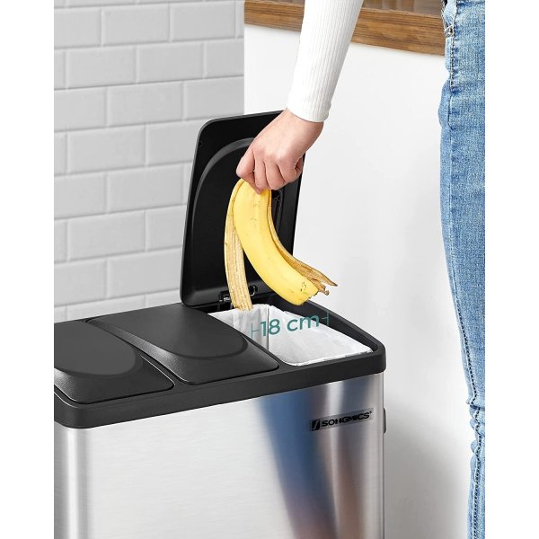 Luan roskakori 54 l - Hopea/musta