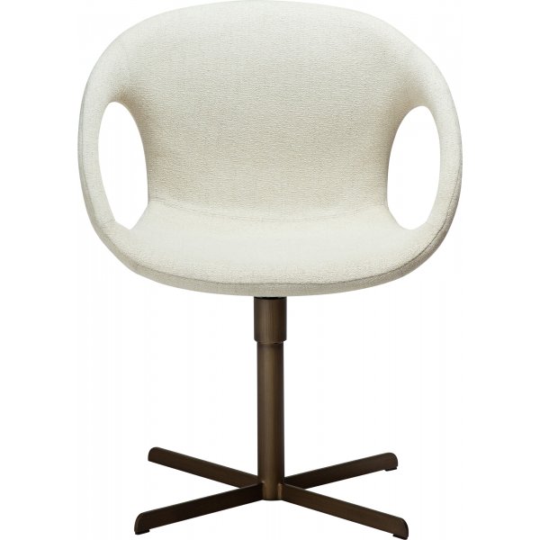 Carry kääntötuoli - Valkoinen bouclé/antiikkimessinki Carry kääntötuoli - Valkoinen bouclé/antiikkimessinki