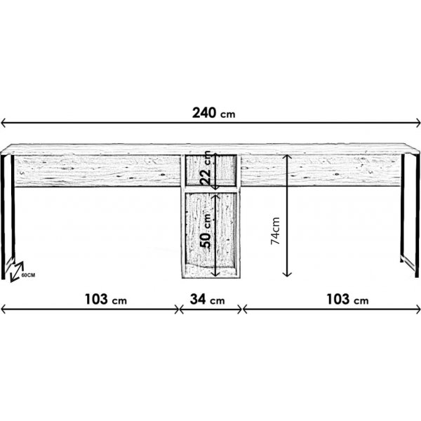 Limbo työpöytä 240x60 cm - Tammi Limbo työpöytä 240x60 cm - Tammi