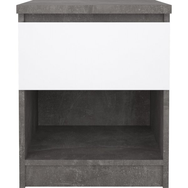 Naia yöpöytä 1 - Betoni/valkoinen Naia yöpöytä 1 - Betoni/valkoinen