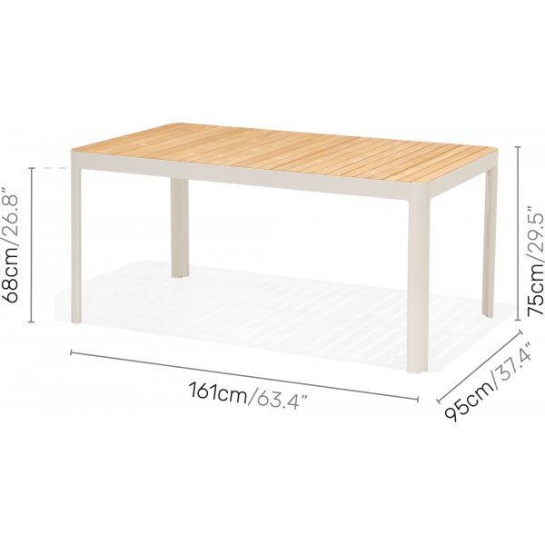 Portals ruokailuryhmä 8 - Valkoinen/tiikki Portals ruokailuryhmä 8 - Valkoinen/tiikki