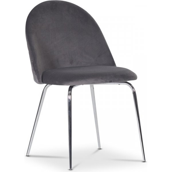 Plaza- samettituoli - Harmaa / Kromi