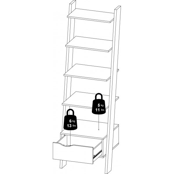Oslo-askelhylly - Valkoinen/tammi Oslo-askelhylly - Valkoinen/tammi