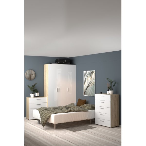 Pepe vaatekaappi 3 ovella - tammi/valkoinen Pepe vaatekaappi 3 ovella - tammi/valkoinen