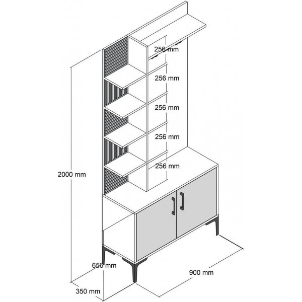 Viyana aulakalusteet 90 cm - Pähkinä/antrasiitti Viyana aulakalusteet 90 cm - Pähkinä/antrasiitti