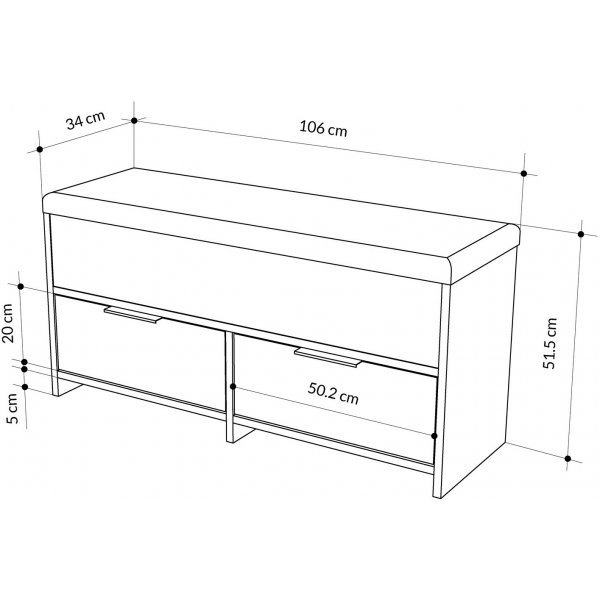 Cove hallin penkki - valkoinen Cove hallin penkki - valkoinen