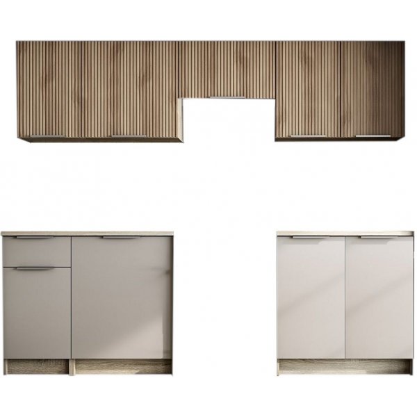 Tatiana t�ydellinen keitti� 240 cm - Harmaa/sonoma tammi