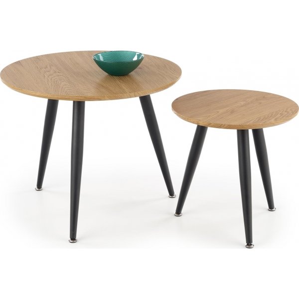 Pyöreä sohvapöytä Ø40/59 cm - Tammi/musta Pyöreä sohvapöytä Ø40/59 cm - Tammi/musta