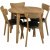 Amino-tuoli ljytty tammea/musta ekonahkaa + Huonekalujen jalat