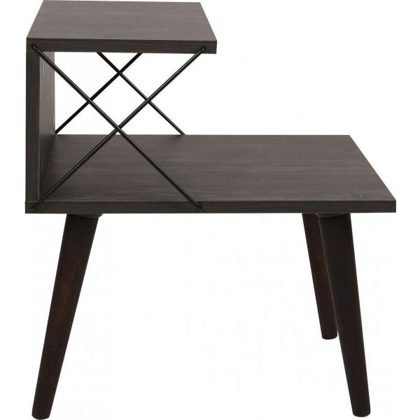 Ristikkäinen yöpöytä - tummanruskea Ristikkäinen yöpöytä - tummanruskea