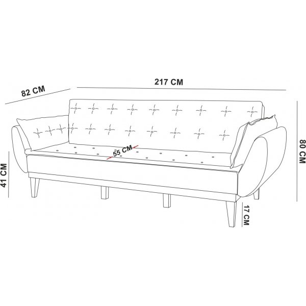 Konstantin 3-istuttava vuodesohva - Vihreä Konstantin 3-istuttava vuodesohva - Vihreä