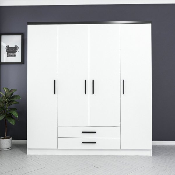 Rizada vaatekaappi 180x52x210 cm - Valkoinen Rizada vaatekaappi 180x52x210 cm - Valkoinen