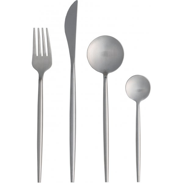 Aktiiviset ruokailuvälineet 24 kpl - hopea Aktiiviset ruokailuvälineet 24 kpl - hopea