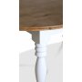 Victoria pyre valkoinen ruokapyt 120 cm ruskeaksi petsatulla kannella