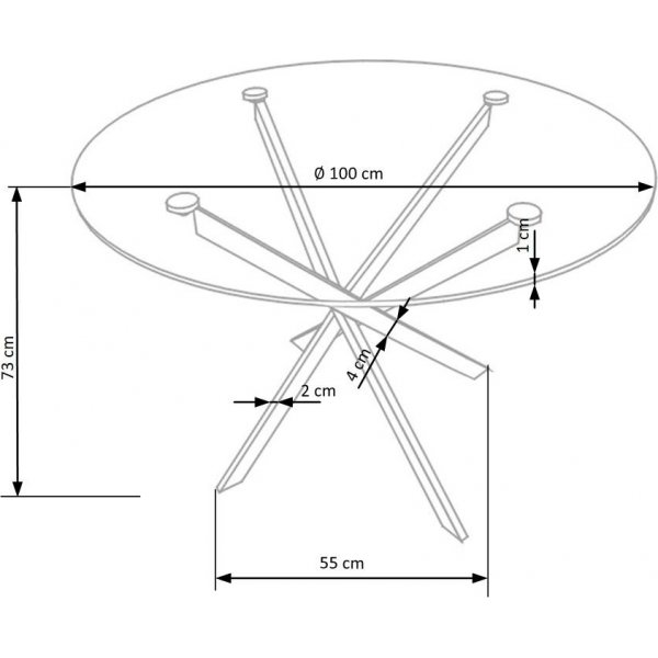 Raymond ruokapöytä Ø100 cm - Kulta Raymond ruokapöytä Ø100 cm - Kulta
