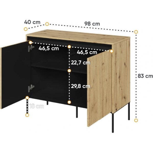 Trendkaappi K83 cm - Artisan tammi/musta Trendkaappi K83 cm - Artisan tammi/musta