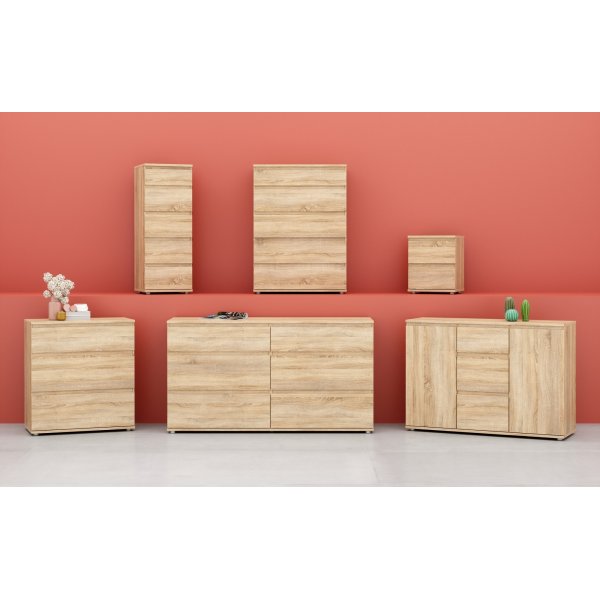 Nova kapea lipasto 5 laatikolla - tammi Nova kapea lipasto 5 laatikolla - tammi