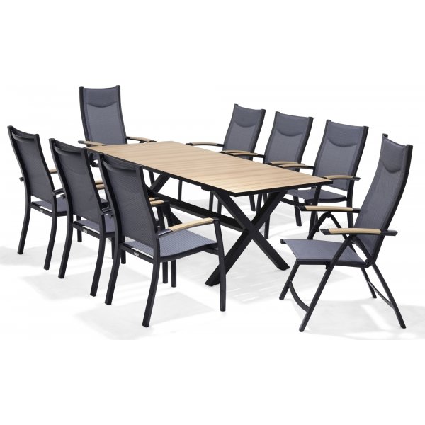 Panama ruokailuryhmä 7 - musta/tiikki Panama ruokailuryhmä 7 - musta/tiikki