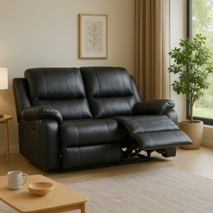 Recliner-sohva Enjoy Chicago (Elokuvasohva) - Kahden istuttava (sähkö), mustaa keinonahkaa Recliner-sohva Enjoy Chicago (Elokuvasohva) - Kahden istuttava (sähkö), mustaa keinonahkaa