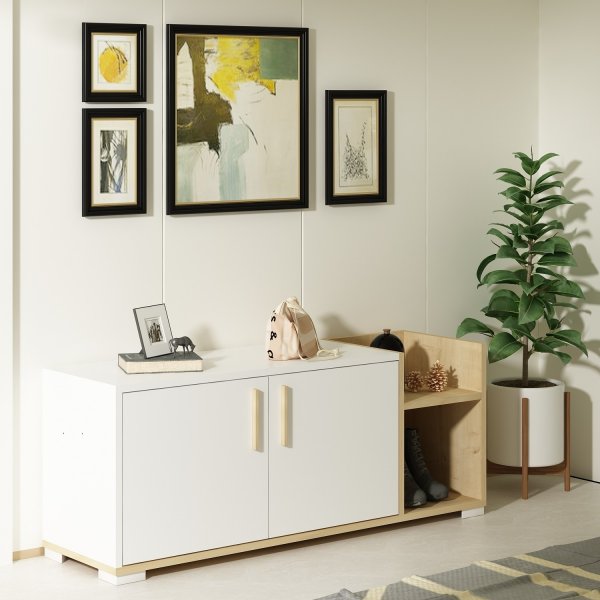 Susanne kenkkaappi - Sapphire tammi/valkoinen