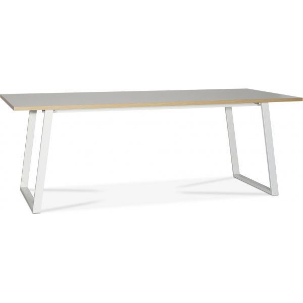 Edge ruokapyt 240x90 cm - Valkoinen korkeapainelaminaatti (HPL) + Huonekalujen jalat