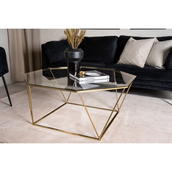 Klltorpet sohvapyt 100 cm - Messinki/lasi