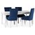 Paris ruokailuryhm, valkoinen pyt + 4kpl Tuva Decotique -tuolia - Sininen sametti ja kahva selknojassa