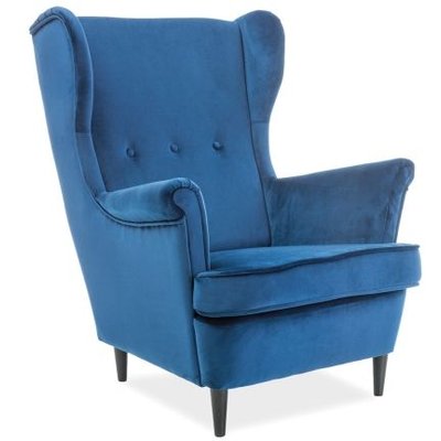 Salomon-nojatuoli - Sininen sametti + Huonekalujen hoitosarja tekstiileille