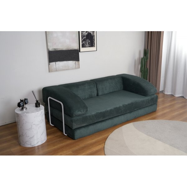 Vihreä samettivuodesohva, 3-paikkainen - Lincoln Vihreä samettivuodesohva, 3-paikkainen - Lincoln