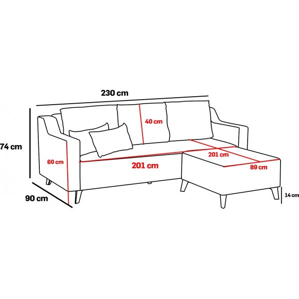 Doga vuodesohva - Cream Doga vuodesohva - Cream