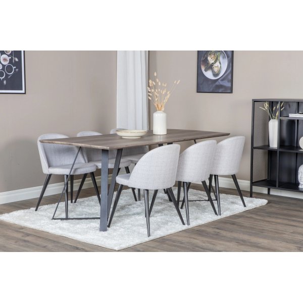 Ruokapöytä 180x90 cm - Tammi/musta Ruokapöytä 180x90 cm - Tammi/musta