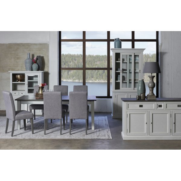 Marstrand-ruokapöytä Butterfly 200-290 cm - Vaaleanharmaa / Savupetsattua ja lakattua tammivaneria Marstrand-ruokapöytä Butterfly 200-290 cm - Vaaleanharmaa / Savupetsattua ja lakattua tammivaneria