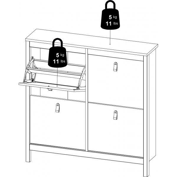 Madrid kenkäkaappi - musta Madrid kenkäkaappi - musta