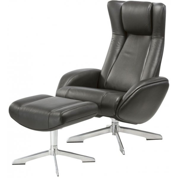 Riga-nojatuoli jalkatuella - musta Riga-nojatuoli jalkatuella - musta