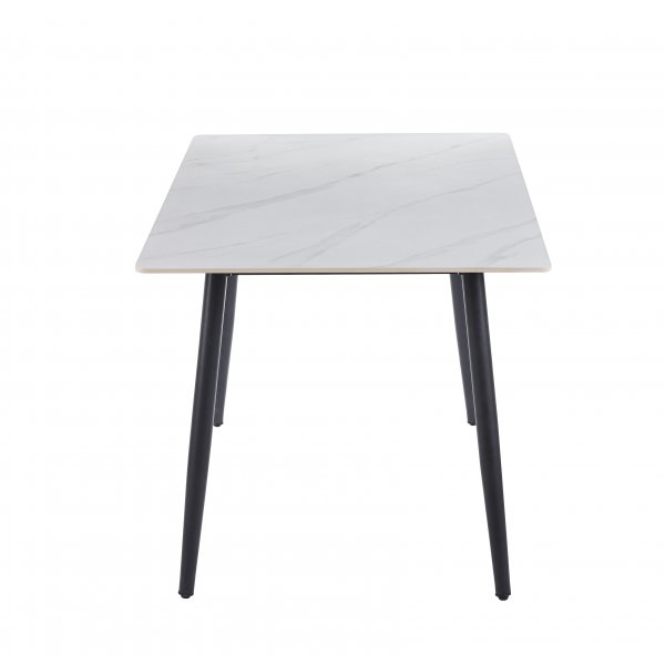 Inez-ruokapöytä keraamisella valkoisella mattamarmorilla - 140x80 cm Inez-ruokapöytä keraamisella valkoisella mattamarmorilla - 140x80 cm