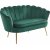 Kingsley 2-istuttava sohva samettia - vihreä / messinki