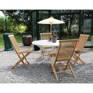 Scottsdale ulkoruokailuryhmä pöydän ympärillä ja 4 Saltö tiikkituolia - teak/White Scottsdale ulkoruokailuryhmä pöydän ympärillä ja 4 Saltö tiikkituolia - teak/White