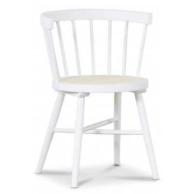 Juno valkoinen keppi tuoli rottinkiistuimella + Tuolin tyyny