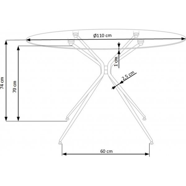 Capo pyöreä ruokapöytä kultaisilla jaloilla Ø110 cm Capo pyöreä ruokapöytä kultaisilla jaloilla Ø110 cm