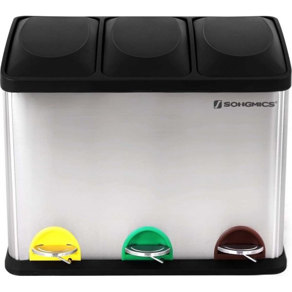 Maiken roskakori 54 l - Hopea/musta