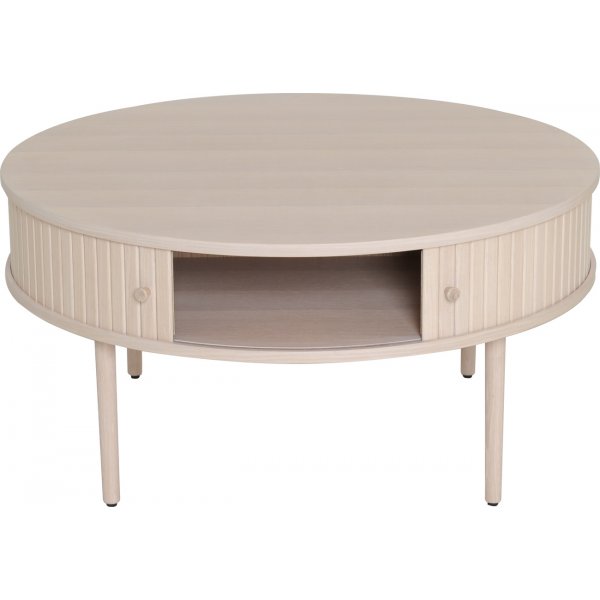 Slide sohvapöytä Ø90 cm - Valkoinen pigmentoitu tammi Slide sohvapöytä Ø90 cm - Valkoinen pigmentoitu tammi